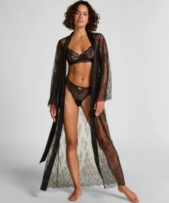Kimono Allover Lace - Schwarz