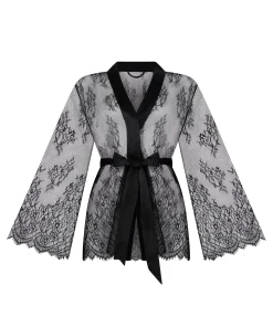 Kimono Allover-Spitze - Schwarz