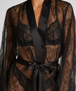 Kimono Allover-Spitze - Schwarz