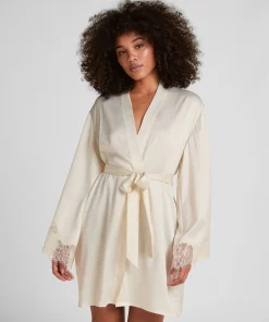 Kimono aus Satin Valerie - Weiß
