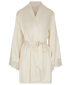 Kimono aus Satin Valerie - Weiß
