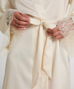 Kimono aus Satin Valerie - Weiß