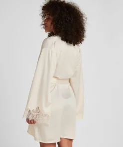 Kimono aus Satin Valerie - Weiß