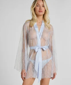 Kimono aus Spitze - Blau
