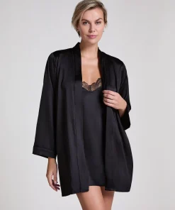 Kimono Satin - Schwarz
