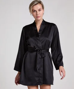 Kimono Satin - Schwarz