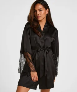 Kimono Satin - Schwarz