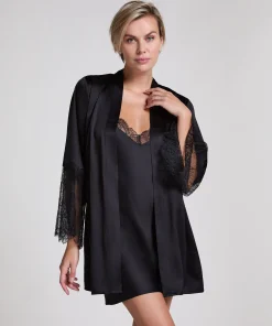 Kimono Satin - Schwarz