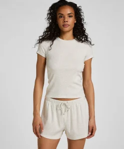 Kurzärmeliges Pyjama-Oberteil - Grau