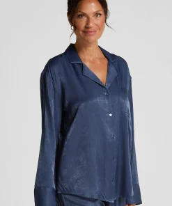 Langarmjacke Satin Ayla - Blau