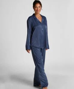 Langarmjacke Satin Ayla - Blau