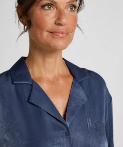 Langarmjacke Satin Ayla - Blau
