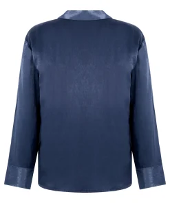 Langarmjacke Satin Ayla - Blau