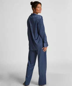 Langarmjacke Satin Ayla - Blau