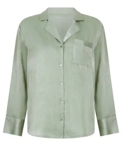 Langarmjacke Satin Ayla - Grün