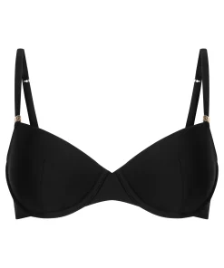 Luxuriöses Bügel-Bikini-Top mit Polsterung - Schwarz