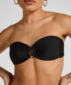 Luxus Bandeau Bikini-Top - Schwarz