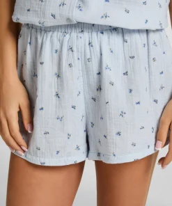 Musselin-Shorts - Blau