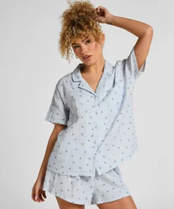 Musselin-Shorts - Blau