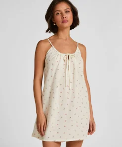 Musselin-Slipdress - Weiß