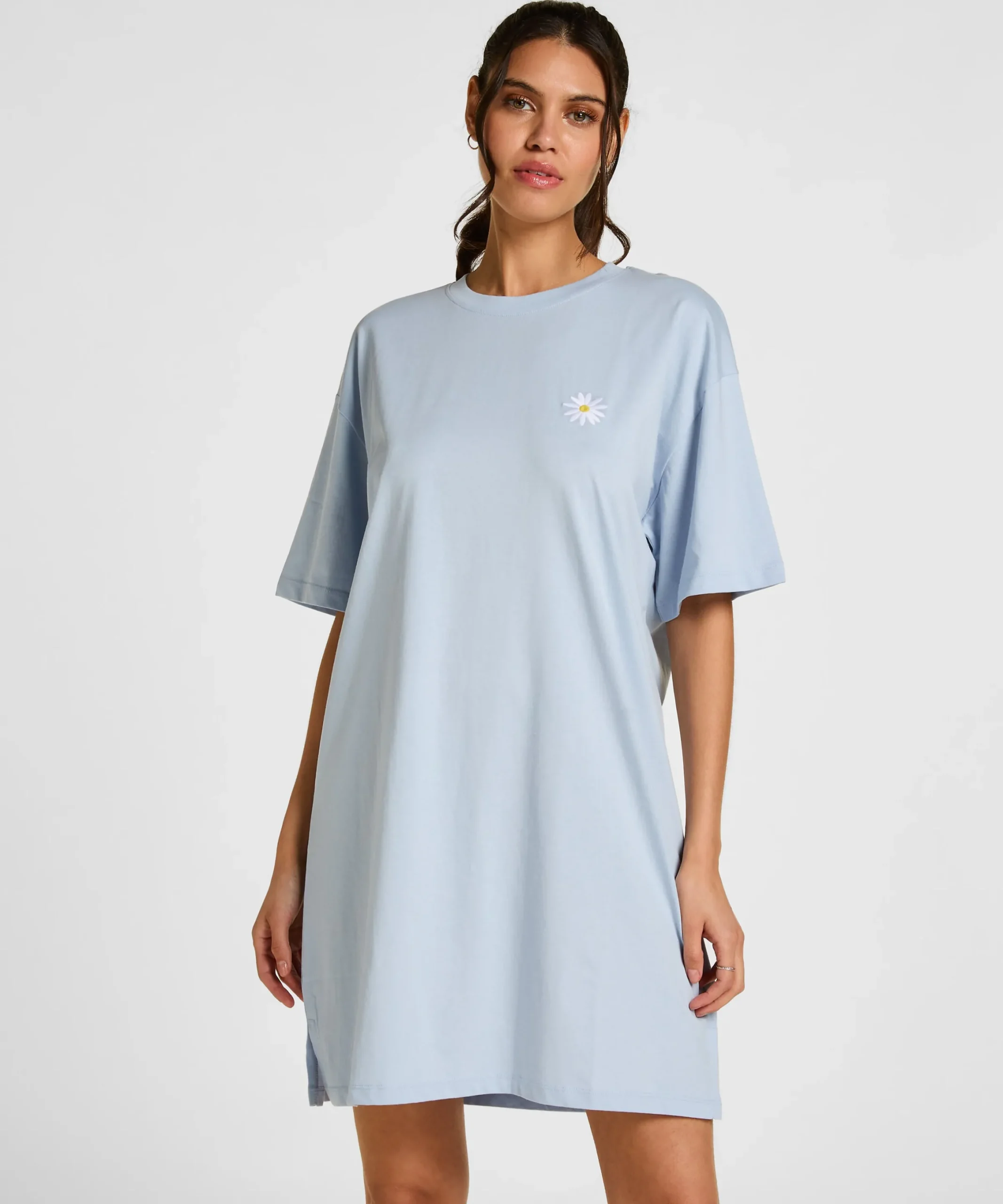 Nachthemd mit Rundhalsausschnitt - Blau