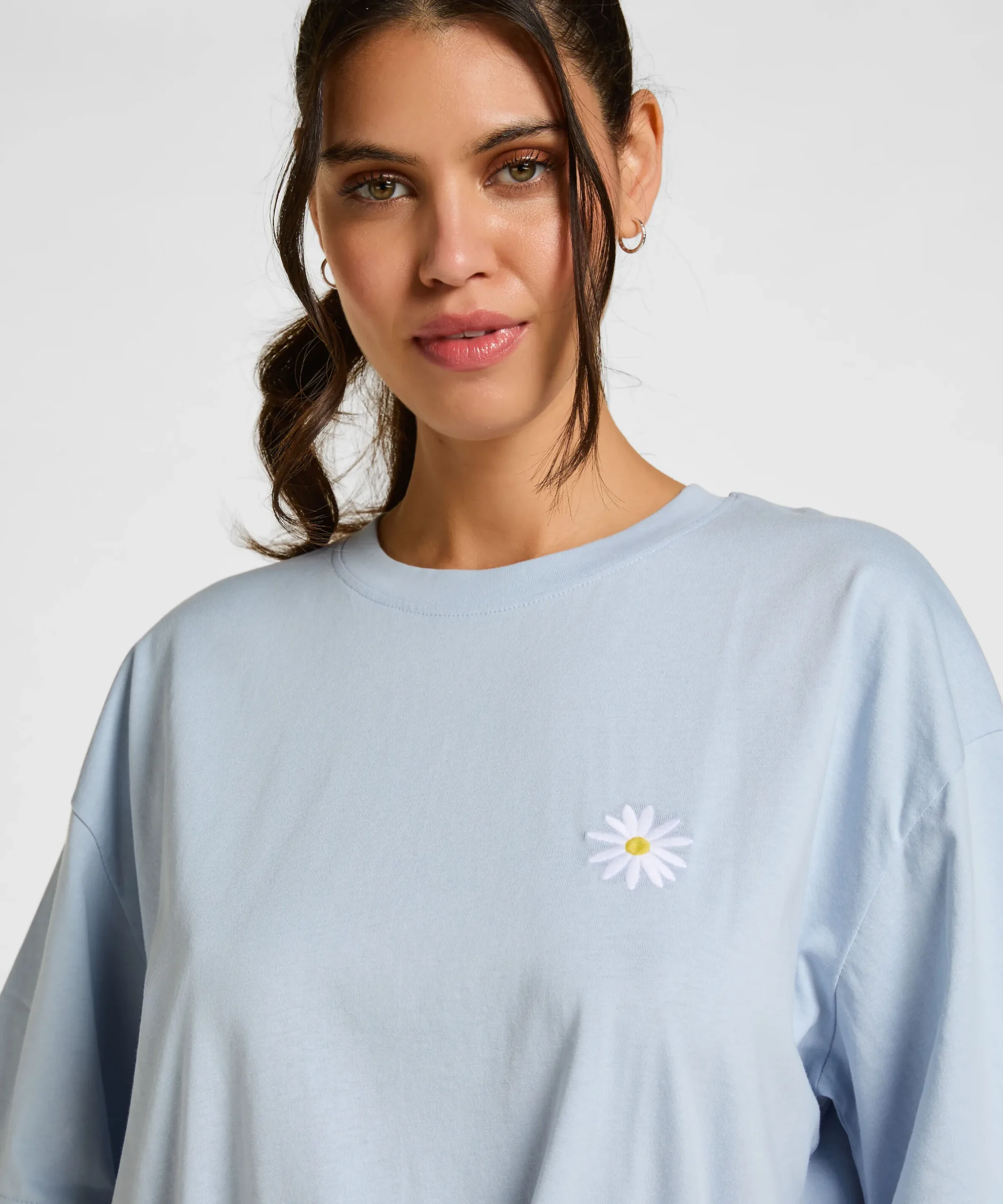 Nachthemd mit Rundhalsausschnitt - Blau