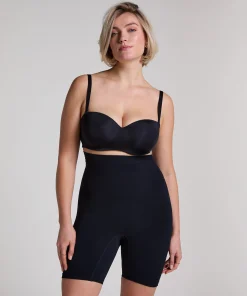 Nahtloser korrigierender Thigh Slimmer - Schwarz