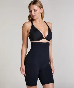 Nahtloser korrigierender Thigh Slimmer - Schwarz
