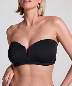 Neopren Bandeau Bikinioberteil - Schwarz