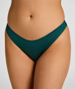 Neopren-Bikiniunterteil mit hohem Beinausschnitt - Grün