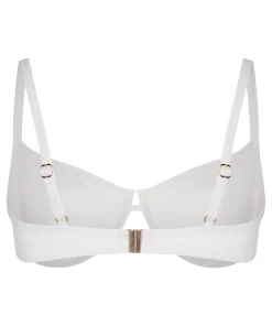 Nicht Gepolstertes Bügel-Bikini-Oberteil Crinkle - Weiß