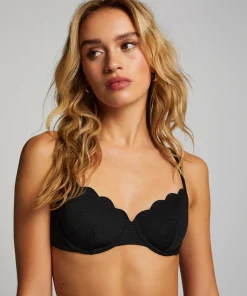 Nicht vorgeformtes Bügel-Bikini-Top Scallop - Schwarz