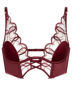 Olivia Unwattierter Longline-Bügel-BH - Rot