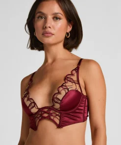 Olivia Unwattierter Longline-Bügel-BH - Rot
