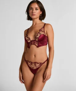 Olivia Unwattierter Longline-Bügel-BH - Rot