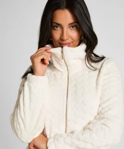 Onesie Cable mit Reißverschluss - Weiß