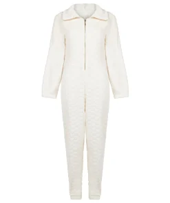 Onesie Cable mit Reißverschluss - Weiß