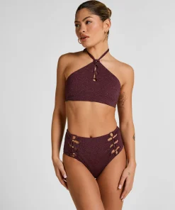 Panama High-Waist Bikinihose - Lila