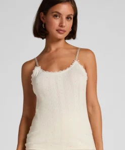 Pointelle-Camisole - Weiß