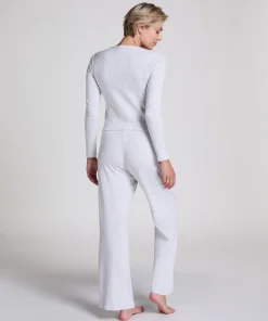 Pointelle Pyjamahose - Grau