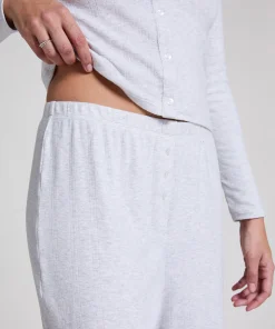 Pointelle Pyjamahose - Grau
