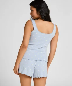 Pointelle-Shorts - Blau