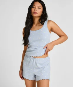 Pointelle-Shorts - Blau