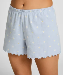 Pointelle-Shorts - Blau