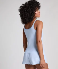 Pointelle-Shorts - Blau