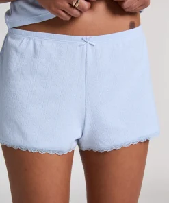 Pointelle-Shorts - Blau