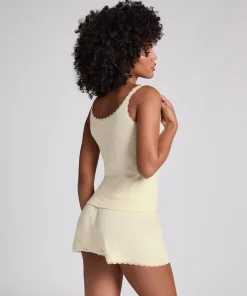 Pointelle-Shorts - Gelb