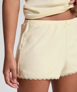 Pointelle-Shorts - Gelb
