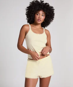 Pointelle-Shorts - Gelb
