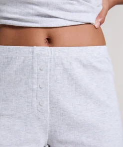 Pointelle-Shorts - Grau